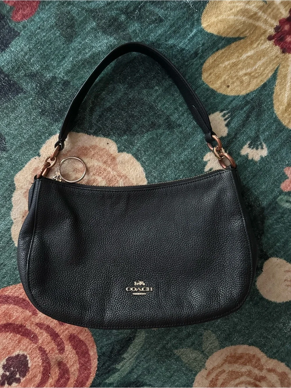 Coach Black Pebbled Leather Shoulder Bag | Sutton Hobo